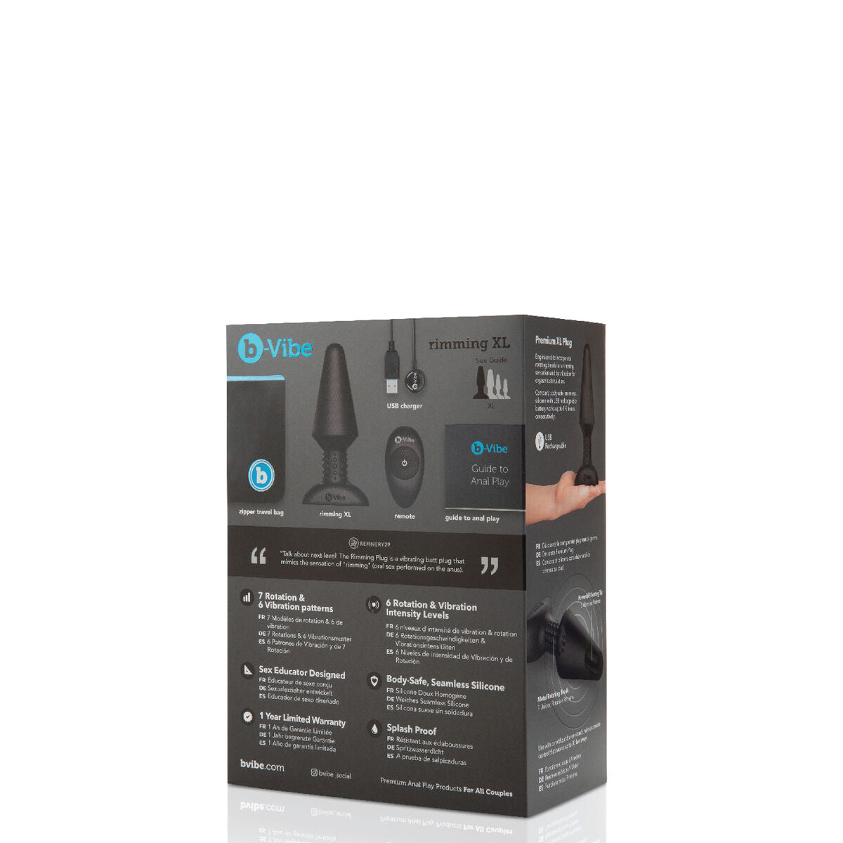Plug anal Rimming XL B-Vibe Rimming Noir XL - SecretMinuit