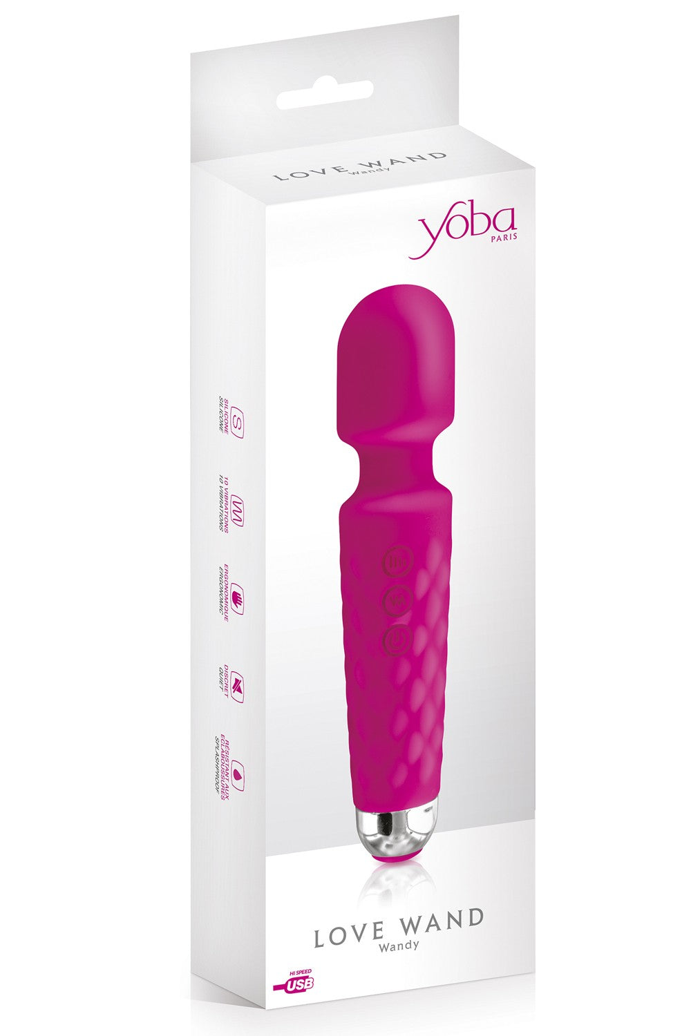Vibromasseur wand rose 20 vitesses USB - SecretMinuit