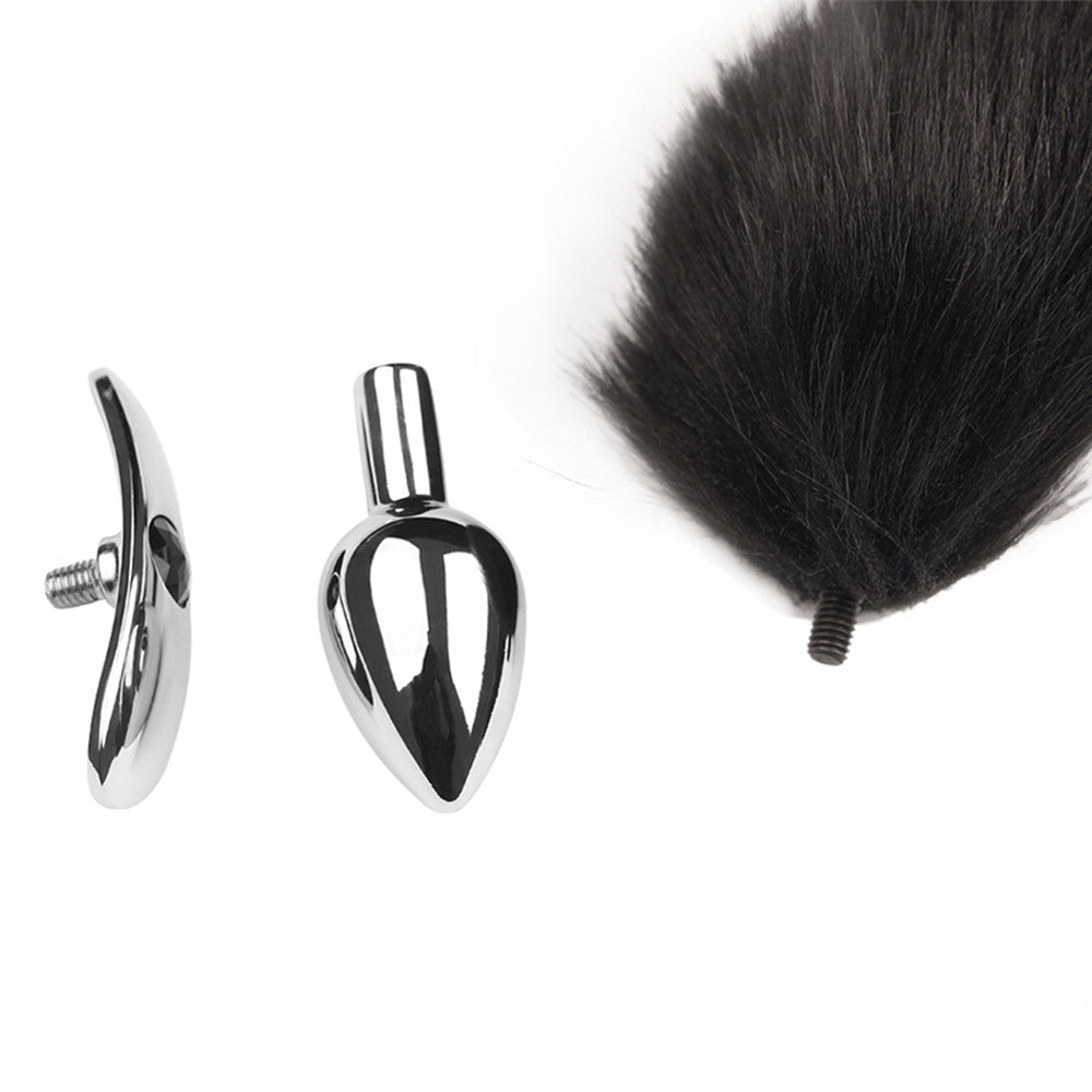 Plug interchangeable aluminium avec queue noire souple - SecretMinuit