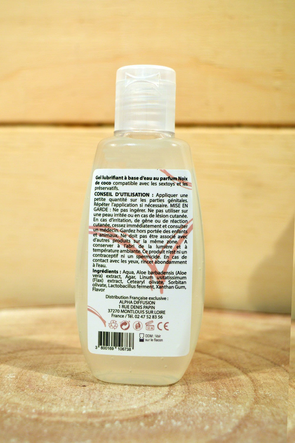 Lubrifiant à base d'eau 100% naturel Noix de Coco 90 ml - SecretMinuit