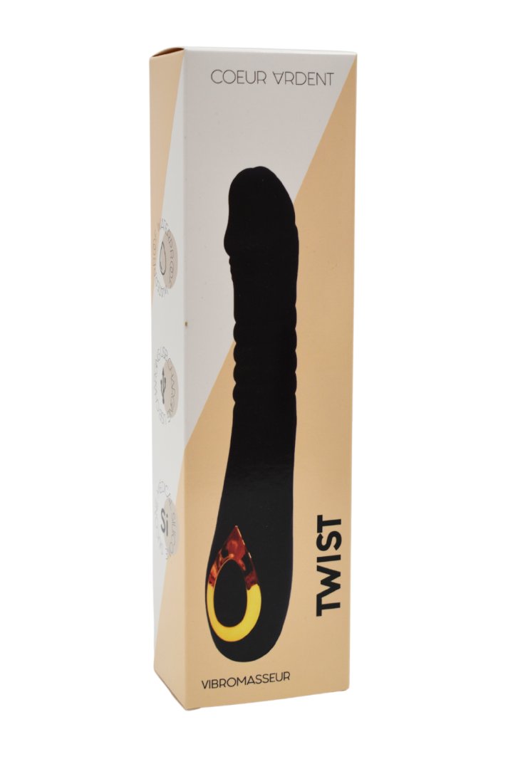 TWIST Noir, Vibromasseur "va-et-vient" USB en silicone médical, doté de 18 modes de stimulation - SecretMinuit