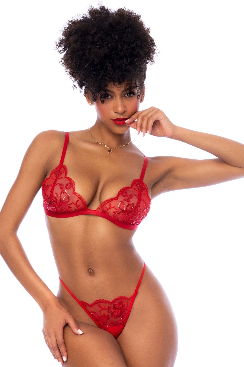 Ensemble 3 pièces rouge - SecretMinuit