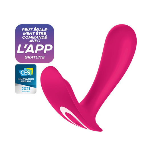 2 en 1 Vibromasseur et stimulateur clitoridien rose connecté Top Secret Satisfyer - SecretMinuit