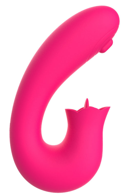 Vibromasseur 2 en 1 G-spot et stimulateur de clitoris USB Kali rose - SecretMinuit