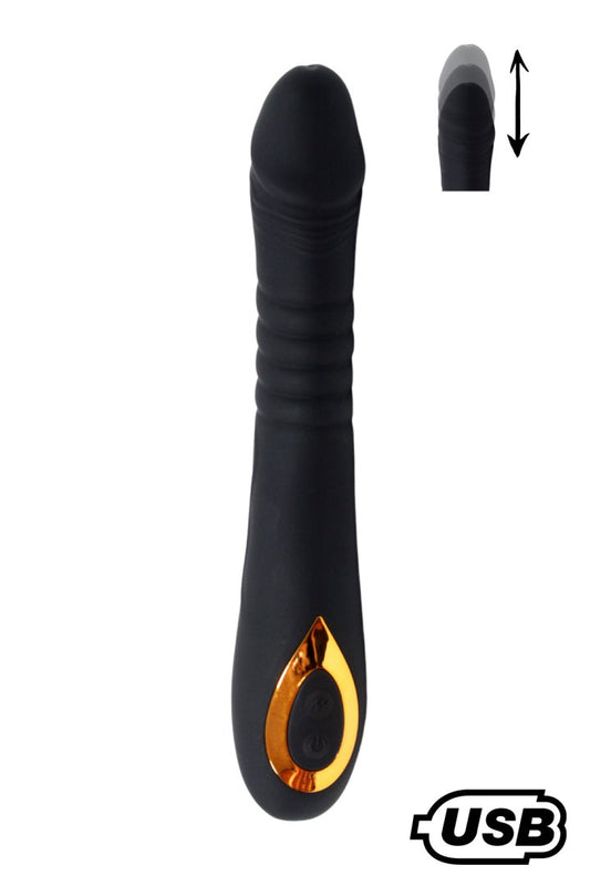 TWIST Noir, Vibromasseur "va-et-vient" USB en silicone médical, doté de 18 modes de stimulation - SecretMinuit