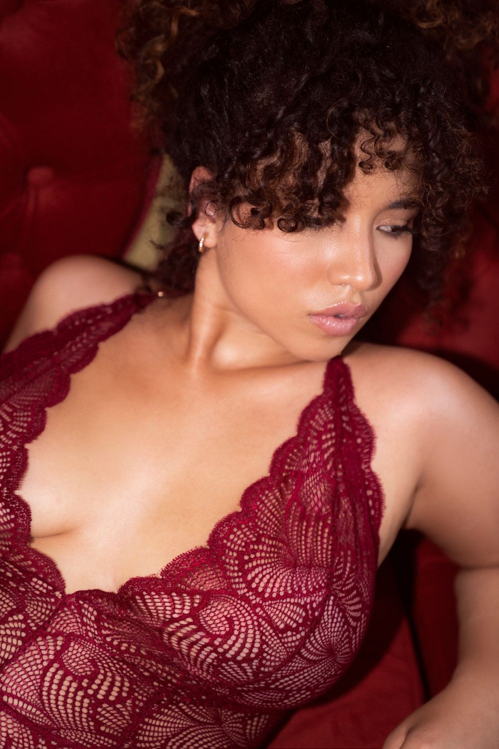 Body grande taille couleur framboise - SecretMinuit